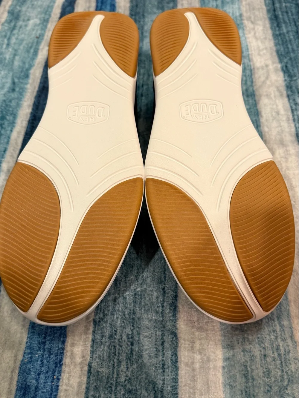 Hey Dude Navy and Light Blue Casual Slip-On Loafers